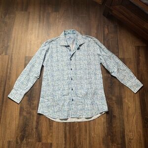 Men’s Bertigo Blue & White Dress Shirt